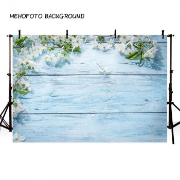 Vinyl Photography Background Vivid Color Floral Wood Floor Newborn Birthday Children Booth Backdrop for Photo Studio 7 Options