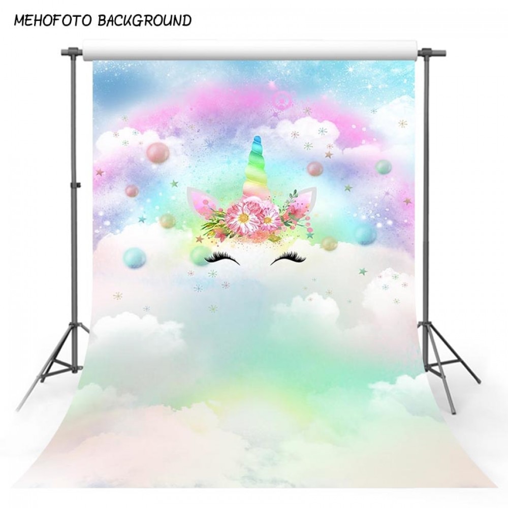 Photography backdrop Unicorn Party Rainbow Star Decor Birthday baby shower Photo Background Custom Backdrop photo Studio