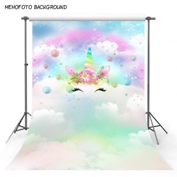 Photography backdrop Unicorn Party Rainbow Star Decor Birthday baby shower Photo Background Custom Backdrop photo Studio