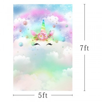 Photography backdrop Unicorn Party Rainbow Star Decor Birthday baby shower Photo Background Custom Backdrop photo Studio