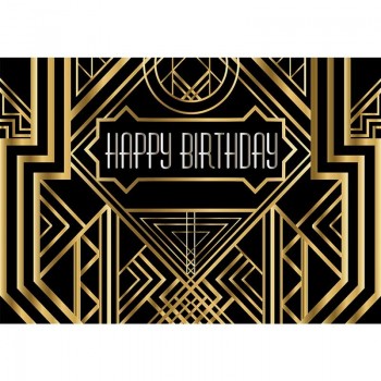 Allenjoy backdrop Great Gatsby Birthday Adults children party black golden banner photo studio baby shower photocall