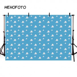 Blue Sky White Clouds Backdrop Cartoon Kids Birthday Party Decorations Toy Story Photo Booth Background Dessert Table Banne