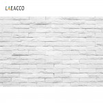 Laeacco Gray White Brick Wall Wedding Birthday Stage Photography Backgrounds Customized Photographic Backdrops For Photo Studio