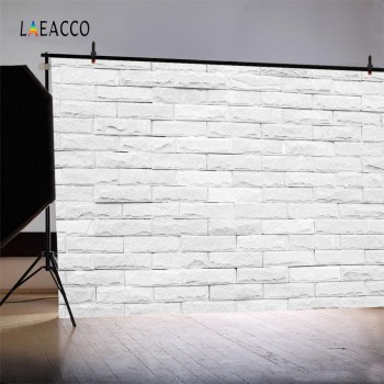 Laeacco Gray White Brick Wall Wedding Birthday Stage Photography Backgrounds Customized Photographic Backdrops For Photo Studio