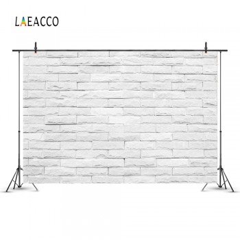 Laeacco Gray White Brick Wall Wedding Birthday Stage Photography Backgrounds Customized Photographic Backdrops For Photo Studio