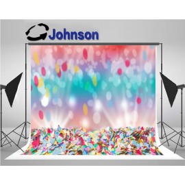 party backdrop Vinyl cloth High quality Computer print Colorful Polka Dot Carnival Bokeh photography backgrounds