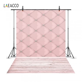 Laeacco Pink Diamond Soft Decor Wooden Floor Baby Newborn Photography Backgrounds Custom Photographic Backdrops For Photo Studio
