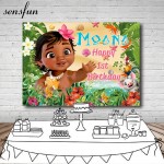 Sensfun Moana Flower Tropical Backdrop For Kids Happy 1st Birthday Party Newborn Baby Shower Backgrounds For Photo Studio