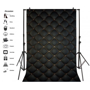 Laeacco Leather Pattern Diamonds Luxury Headboard Photography Backgrounds Customized Photographic Backdrops For Photo Studio
