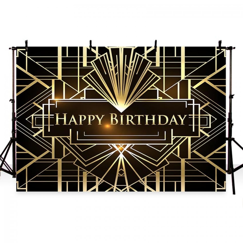 Great Gatsby photography backdrops sweet birthday table decor black gold background photocall photobooth photography backdrops