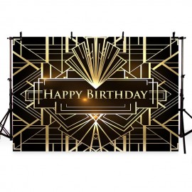 Great Gatsby photography backdrops sweet birthday table decor black gold background photocall photobooth photography backdrops
