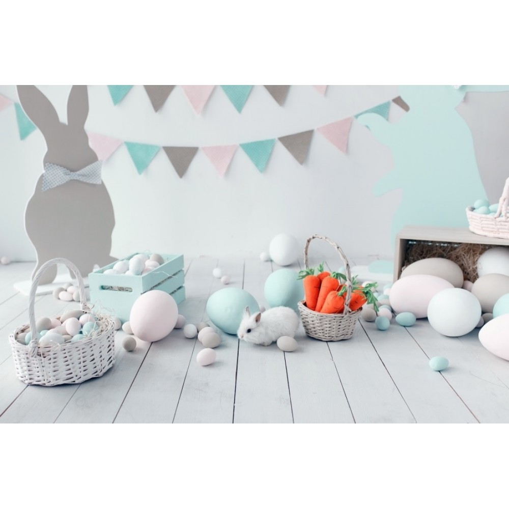 Laeacco Easter Eggs Rabbit Room Baby Newborn Children Photography Background Customized Photographic Backdrop For Photo Studio