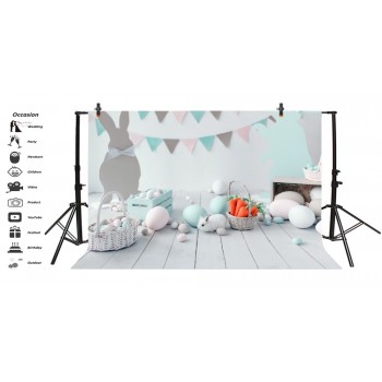 Laeacco Easter Eggs Rabbit Room Baby Newborn Children Photography Background Customized Photographic Backdrop For Photo Studio