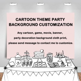 Birthday Party Photography Backdrop Girl or Boy Cartoon Decoration Backdrops Professional Custom Any Design Photo Background