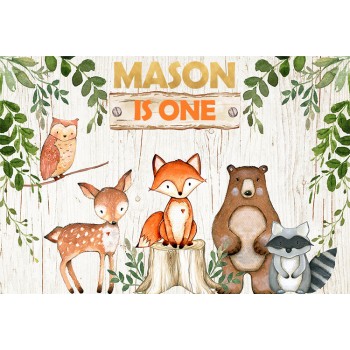 Sensfun 7x5ft Vinyl Woodland Baby Shower Backdrops Flower Animal Birthday Party Backdrop Photography Prop Photo Background