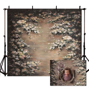 Vinyl Photography Backgrounds Oil Printing Floral Flower Spring Vintage Children Baby Decor Backdrop Booth Photocall Studio