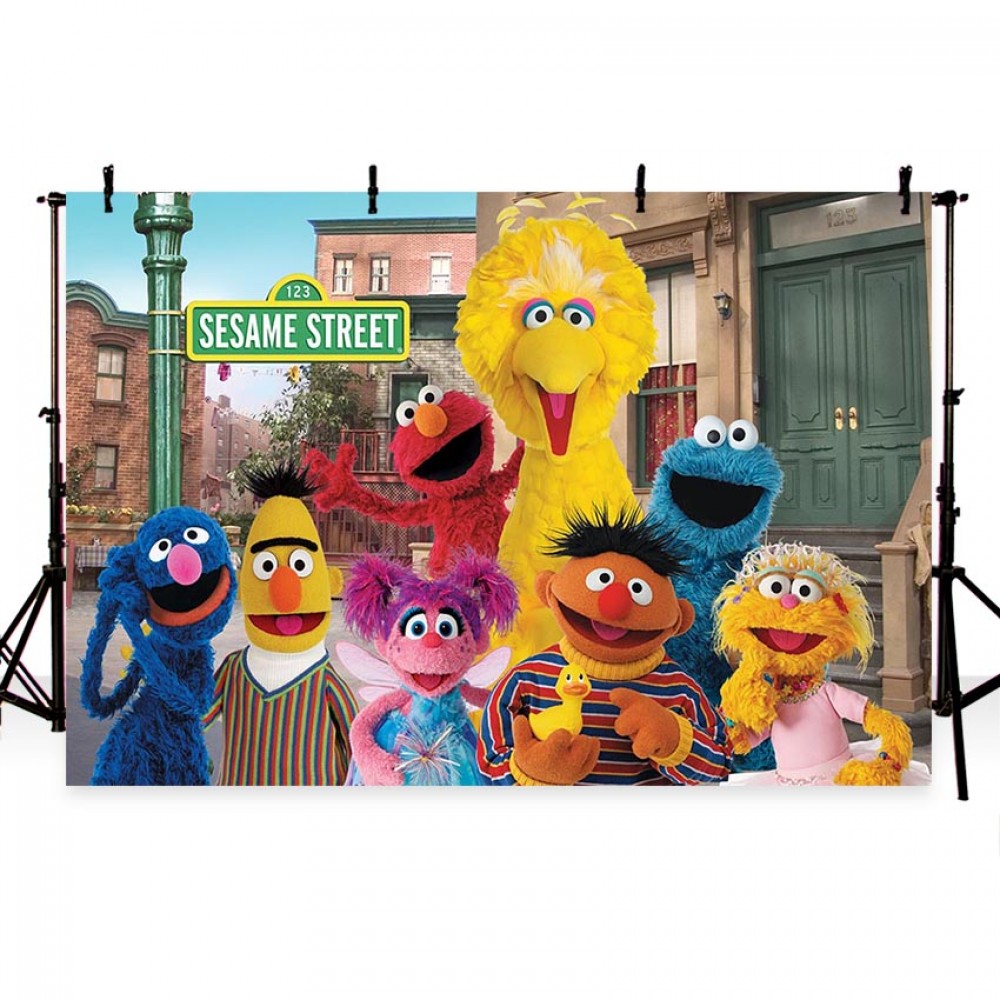 MEHOFOTO Elmo World Bricks Wall Sesame Street Birthday Party Custom Photography Studio Background Backdrop G-479