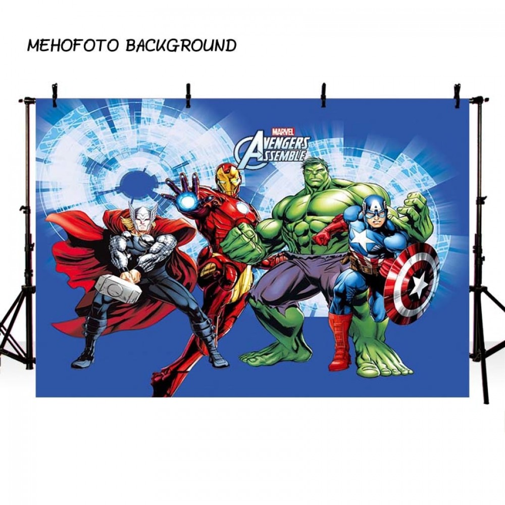 Comics Superhero Avengers Iron Man Photography Backdrop children show Birthday Photo customized Prop Studio Backdrop Background