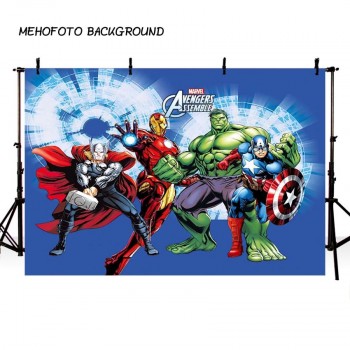 Comics Superhero Avengers Iron Man Photography Backdrop children show Birthday Photo customized Prop Studio Backdrop Background
