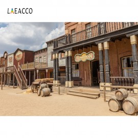 Laeacco American Western Cowboy Bistro Scene Photography Backgrounds Customized Photographic Backdrops For Photo Studio