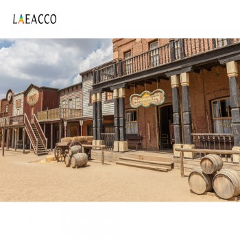 Laeacco American Western Cowboy Bistro Scene Photography Backgrounds Customized Photographic Backdrops For Photo Studio