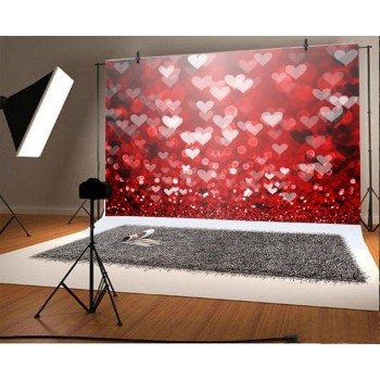Laeacco Love Heart Glitter Light Bokeh Valentines Day Photography Backgrounds Customized Photographic Backdrop For Photo Studio