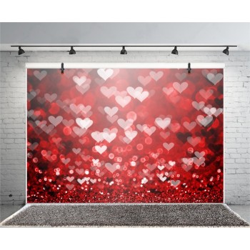 Laeacco Love Heart Glitter Light Bokeh Valentines Day Photography Backgrounds Customized Photographic Backdrop For Photo Studio