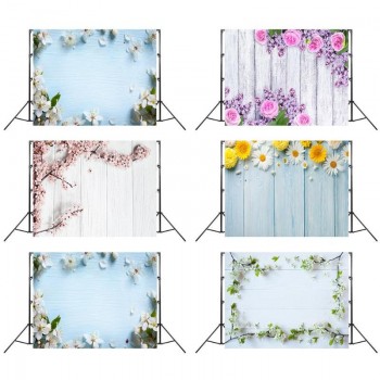 Photography Backdrop Newborn Wood Floor Photo Background Baby shower Small Fresh Flower Backdrop for Photo Studio Props