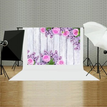 Photography Backdrop Newborn Wood Floor Photo Background Baby shower Small Fresh Flower Backdrop for Photo Studio Props