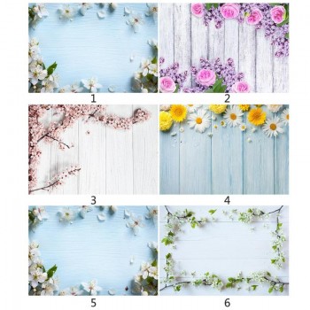 Photography Backdrop Newborn Wood Floor Photo Background Baby shower Small Fresh Flower Backdrop for Photo Studio Props