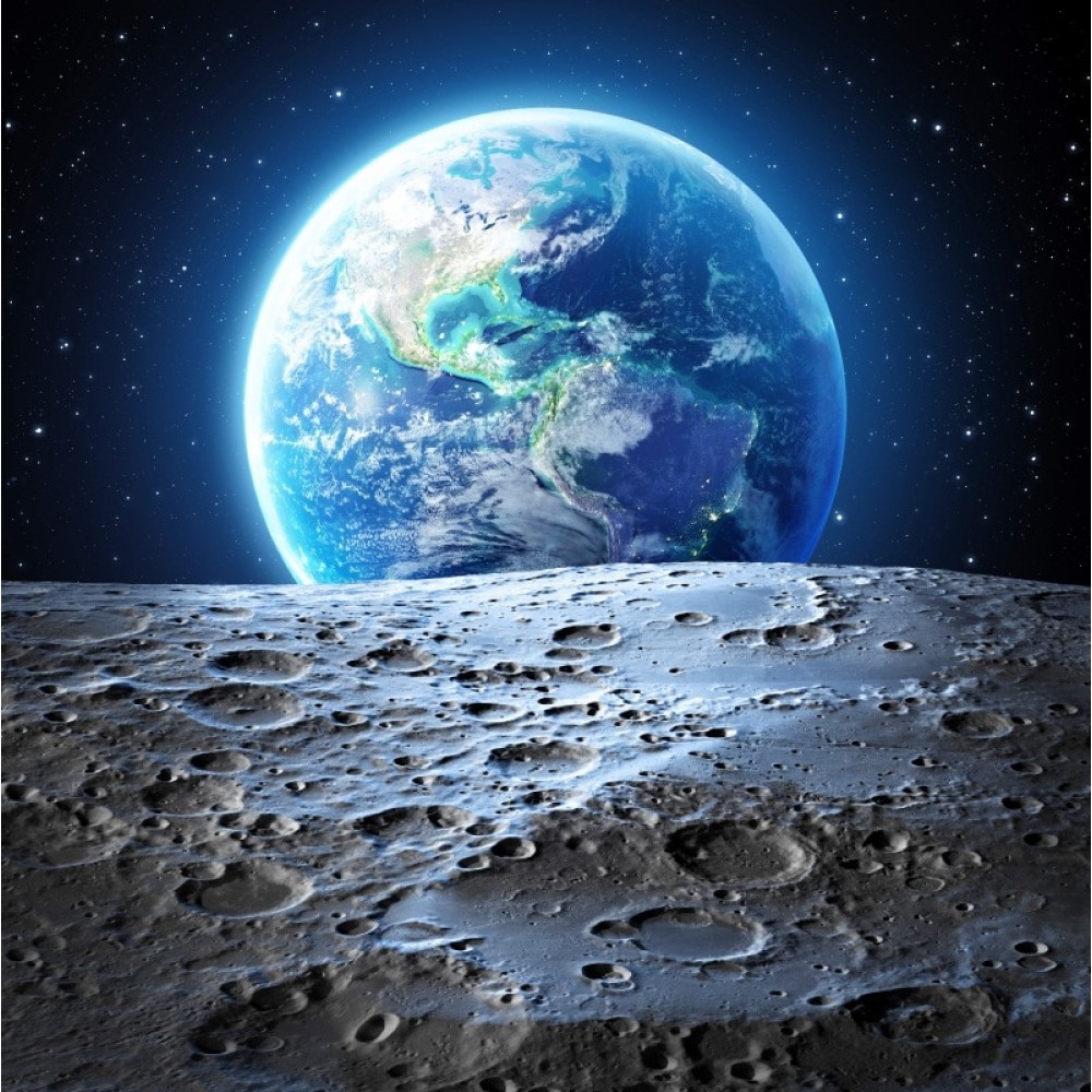 Laeacco Universe Space Moon Surface Earth Scene Baby Photography Background Customized Photographic Backdrops For Photo Studio