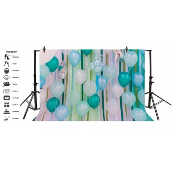 Laeacco Happy Birthday Balloons Ribbon Scene Baby Children Photography Backgrounds Photographic Vinyl Backdrop For Photo Studio