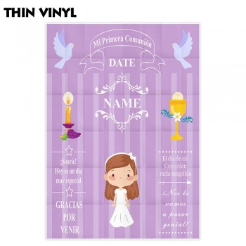 Allenjoy backdrop for photographic studio purple girl My first holy communion customize background original design photocall