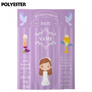 Allenjoy backdrop for photographic studio purple girl My first holy communion customize background original design photocall