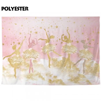 Allenjoy photography backdrop luxury ballet golden pink sky stars background photocall photo shoot props decoration printed