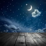 5X7ft Vinyl Photography Background moon and wooden floor Starry sky night scene Children Backdrops for photo studio F-2748