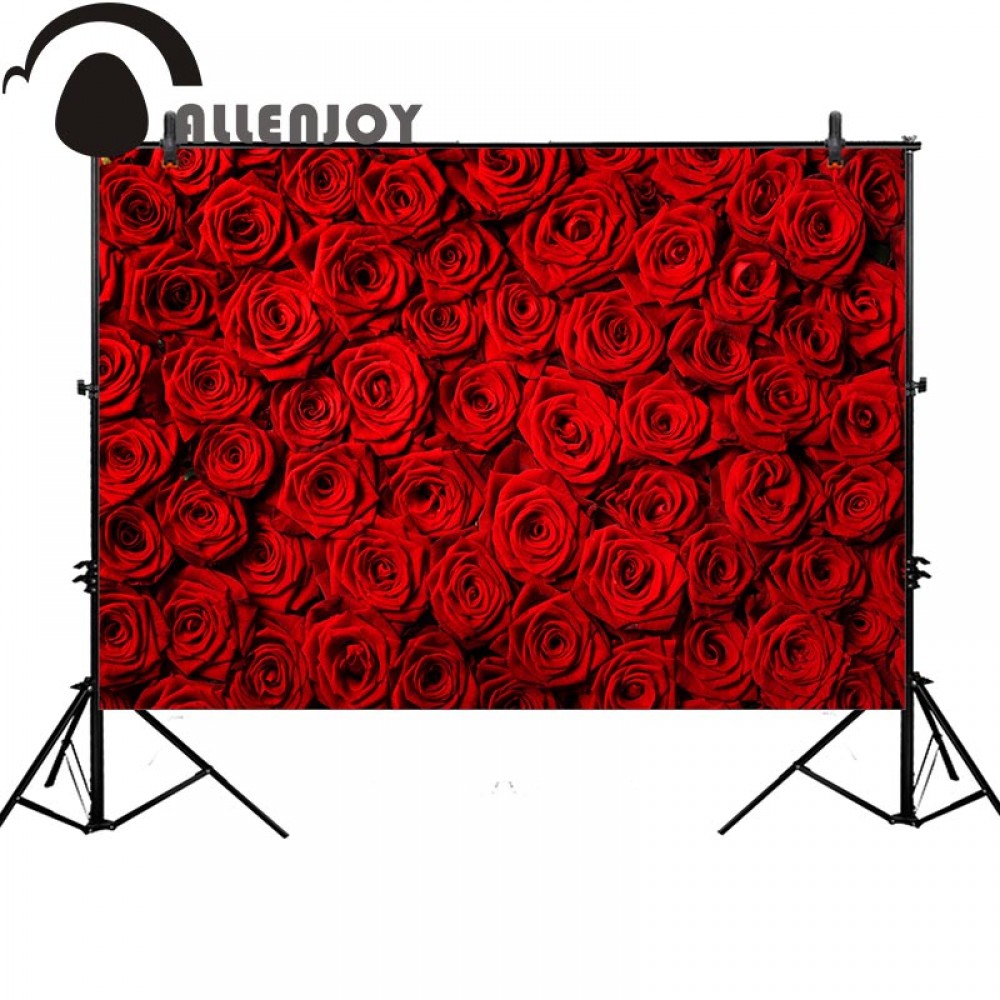 Allenjoy red rose background for photo studio flower wedding Valentines backdrop photophone photobooth professional photo prop