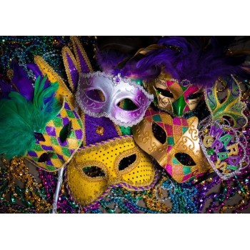 Capisco Carnival Mardi Gras Colorful Mask Poster Masquerade Seamless Vinyl Photography Backdrop Photo Background Studio Props