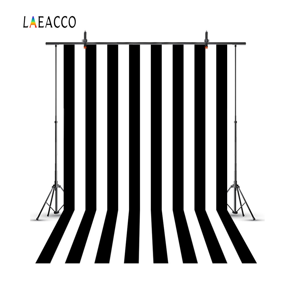 Laeacco White And Black Stripes Portrait Baby Photography Backgrounds Customized Sizes Photographic Backdrops For Photo Studio