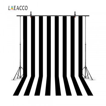 Laeacco White And Black Stripes Portrait Baby Photography Backgrounds Customized Sizes Photographic Backdrops For Photo Studio