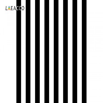 Laeacco White And Black Stripes Portrait Baby Photography Backgrounds Customized Sizes Photographic Backdrops For Photo Studio