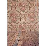Laeacco Vintage Damask Pattern Wooden Floor Portrait Photography Backgrounds Customized Photographic Backdrops For Photo Studio