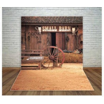 MEHOFOTO Small barn cowboy wheel wooden door American western style photography backdrops photocall photo backdrop decorations