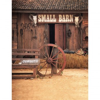 MEHOFOTO Small barn cowboy wheel wooden door American western style photography backdrops photocall photo backdrop decorations