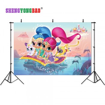 SHENGYONGBAO Art Cloth Custom Photography Backdrops Prop Shimmer and shine Cartoon Theme Photography Background SS-00028