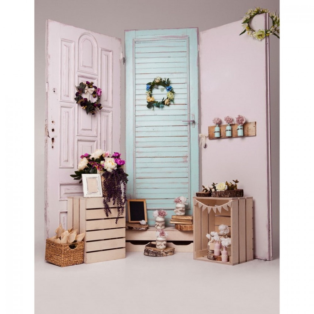 Vinyl cloth flowers indoor room children wedding photography backdrops for kids doll photo studio portrait backgrounds
