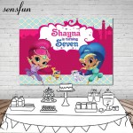 Sensfun Shimmer and Shine Photography Backdrop For Girls Custom Birthday Party Backgrounds For Photo Studio 7x5FT Vinyl