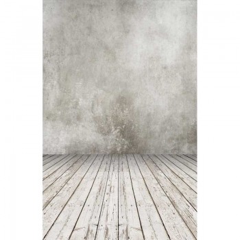 DAWNKNOW Vinyl Backdrops Vintage Concrete Light Grey Wall Polyester Wood Floor Photography Background For Photo Studio F716