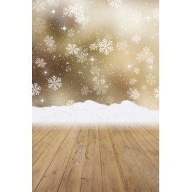 Laeacco Winter New Year Snowflake Snow Wooden Floor Photography Backgrounds Customized Photographic Backdrops For Photo Studio