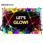 MEHOFOTO Lets Glow Splatter Photography Background Glowing Party Banner Decoration Neon Party Backdrops Glow Neon Party